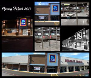 various Aldi store fronts