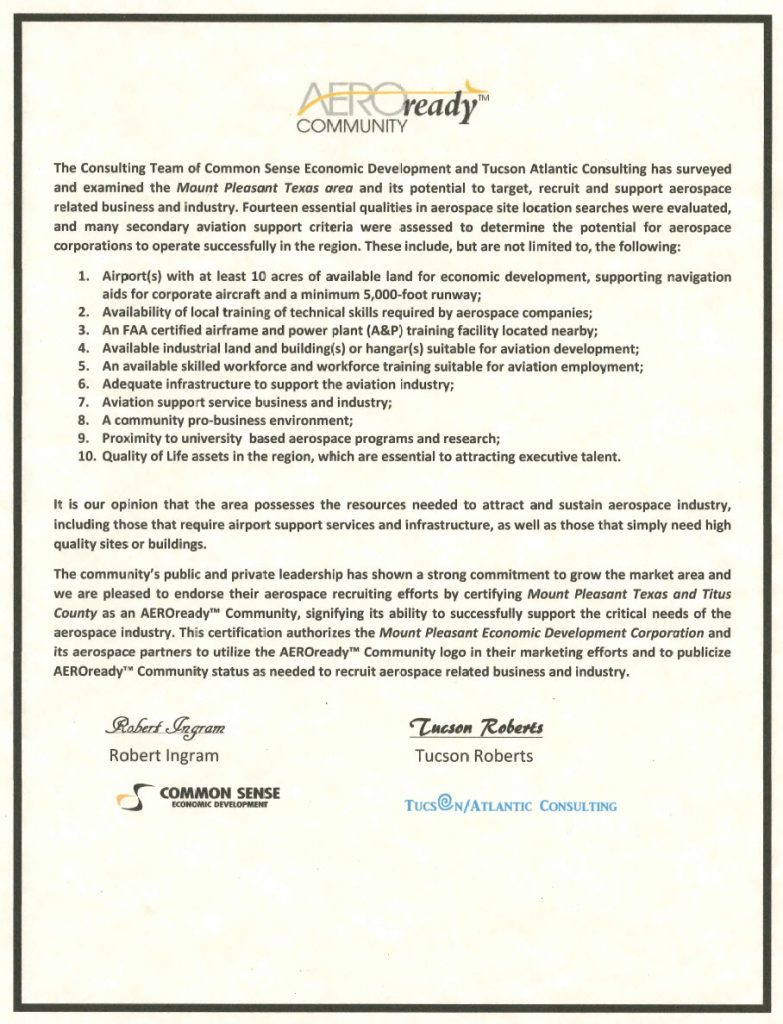 AEROready Certificate