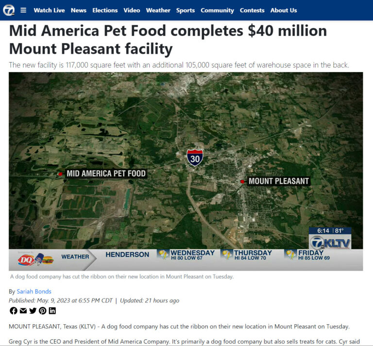 Mid America Pet Food Expansion Celebrations News Broadcast