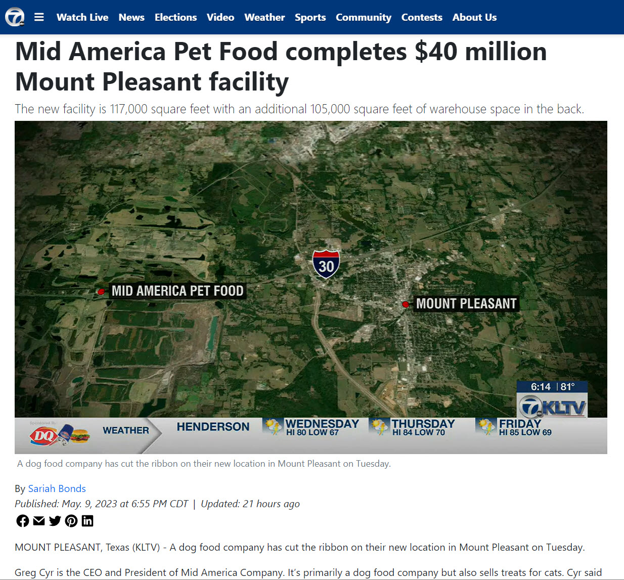 Mid America Pet Food Celebrates 40 million Manufacturing Expansion
